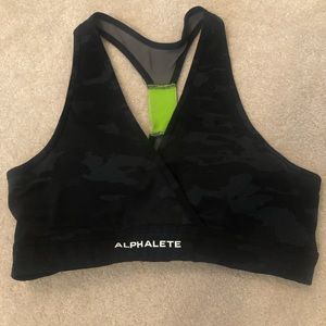 Alphalete camo wrap front sports bra